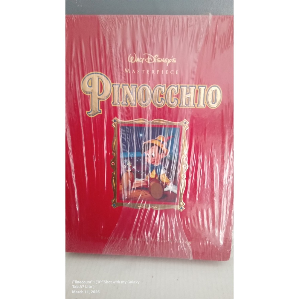 Walt Disney's Pinocchio Masterpiece Exclusive Deluxe Video Edition VHS Tape